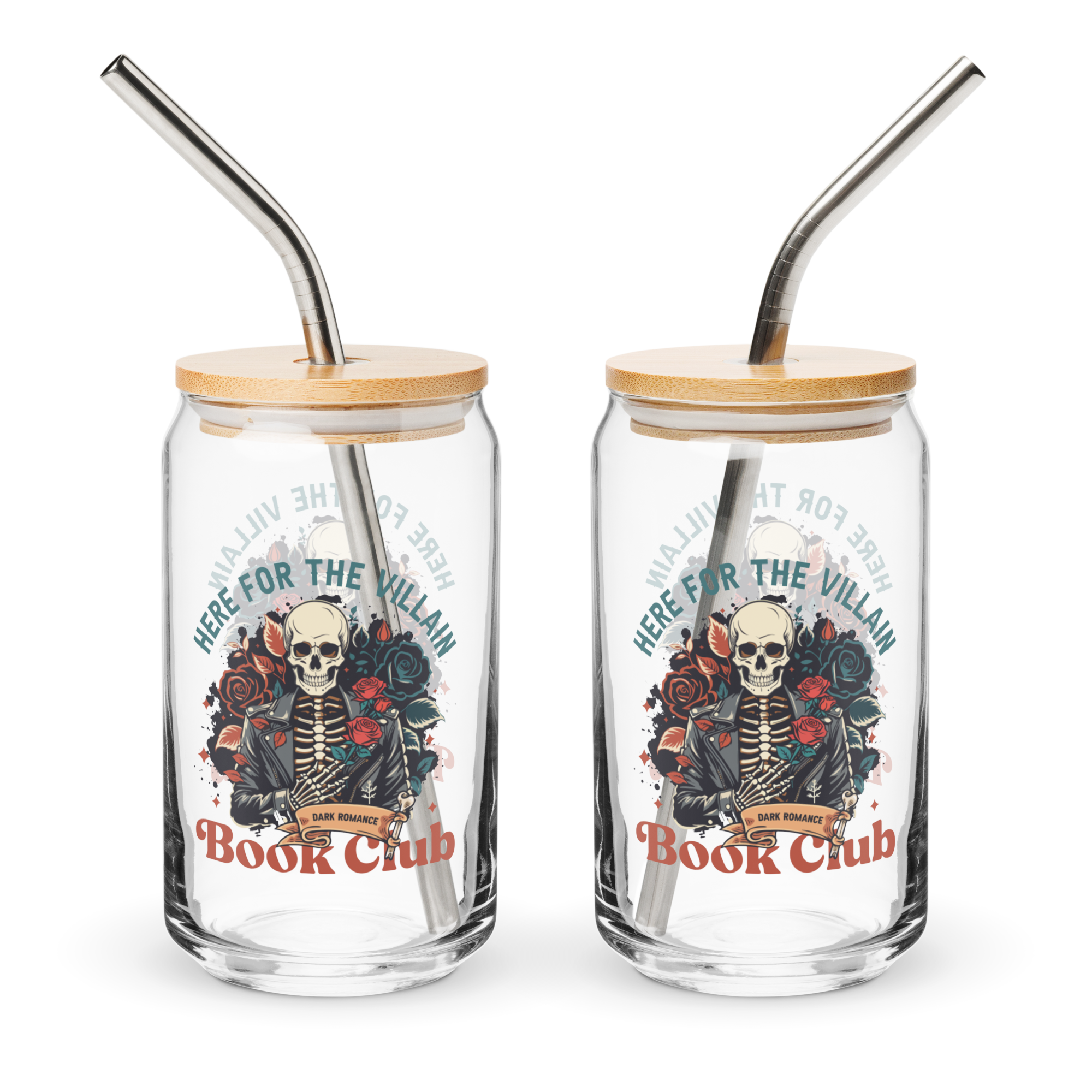 Here for the Villain, Can-shaped glass